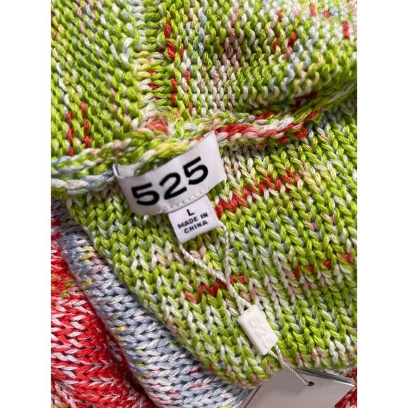 525 Fringe Space Dye Long Colorful Cardigan Color Block Sweater NWT - Picture 7 of 8